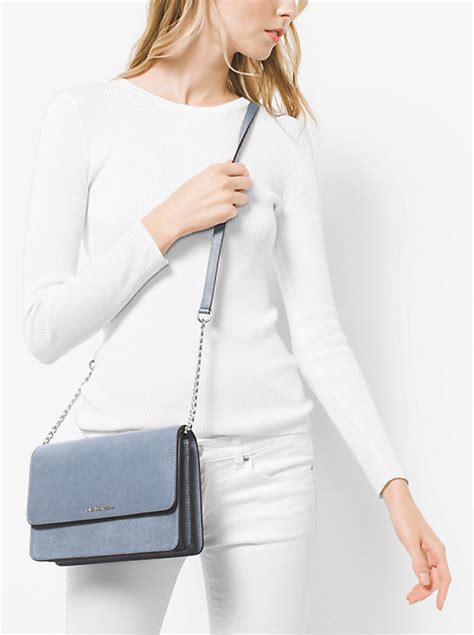 michael kors daniela zwart|Daniela Large Saffiano Leather Crossbody Bag.